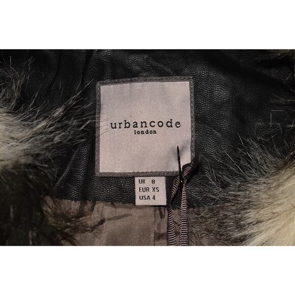 URBANCODE LONDON $110 Black White Gray Ombre Faux Fur Vest Pockets US‎ Size 4 - Picture 3 of 3